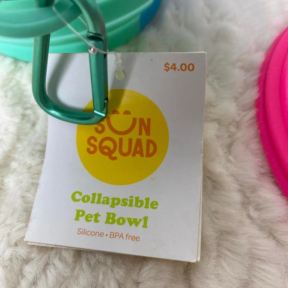 Collapsible Silicone Pet Bowls Food Water Travel Walking Feeding W/ Carabiner